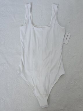 XS corset bodysuit tank white